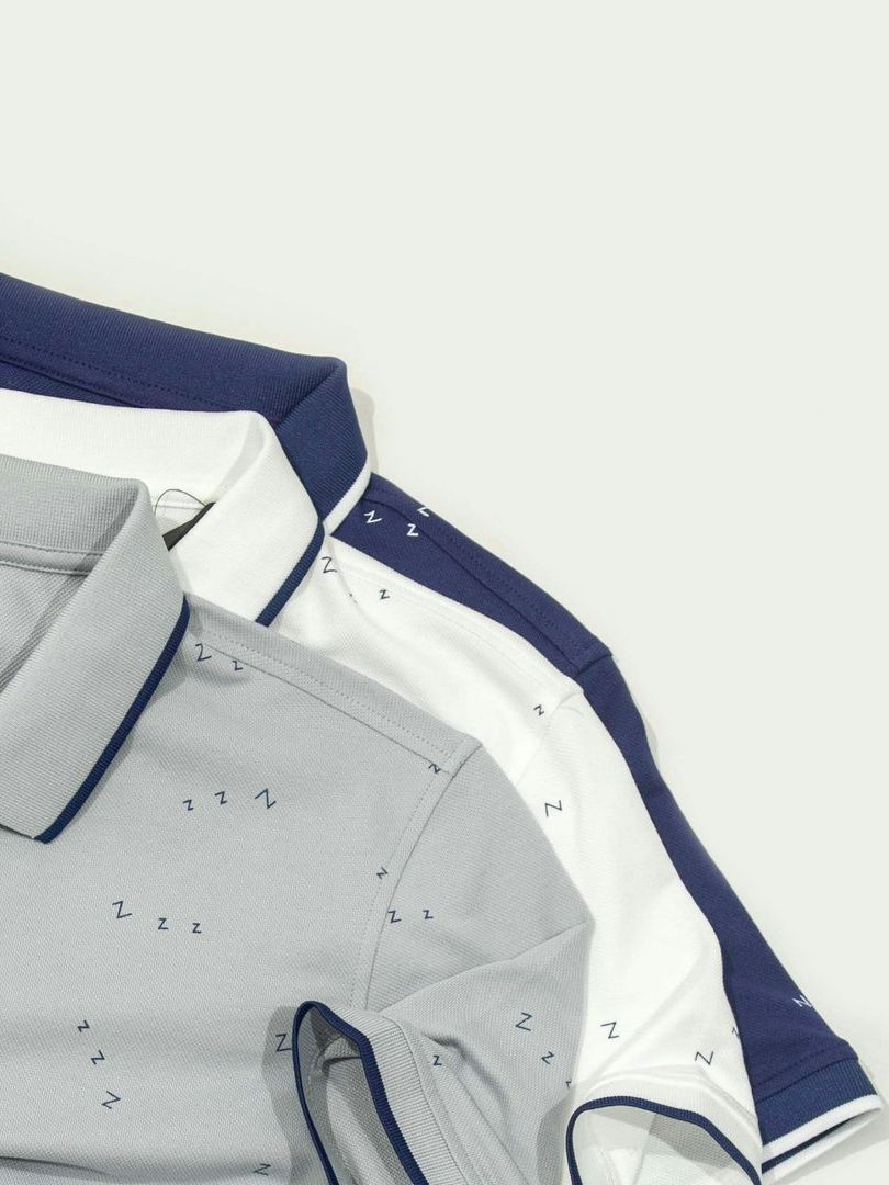 Folded golf polo shirts