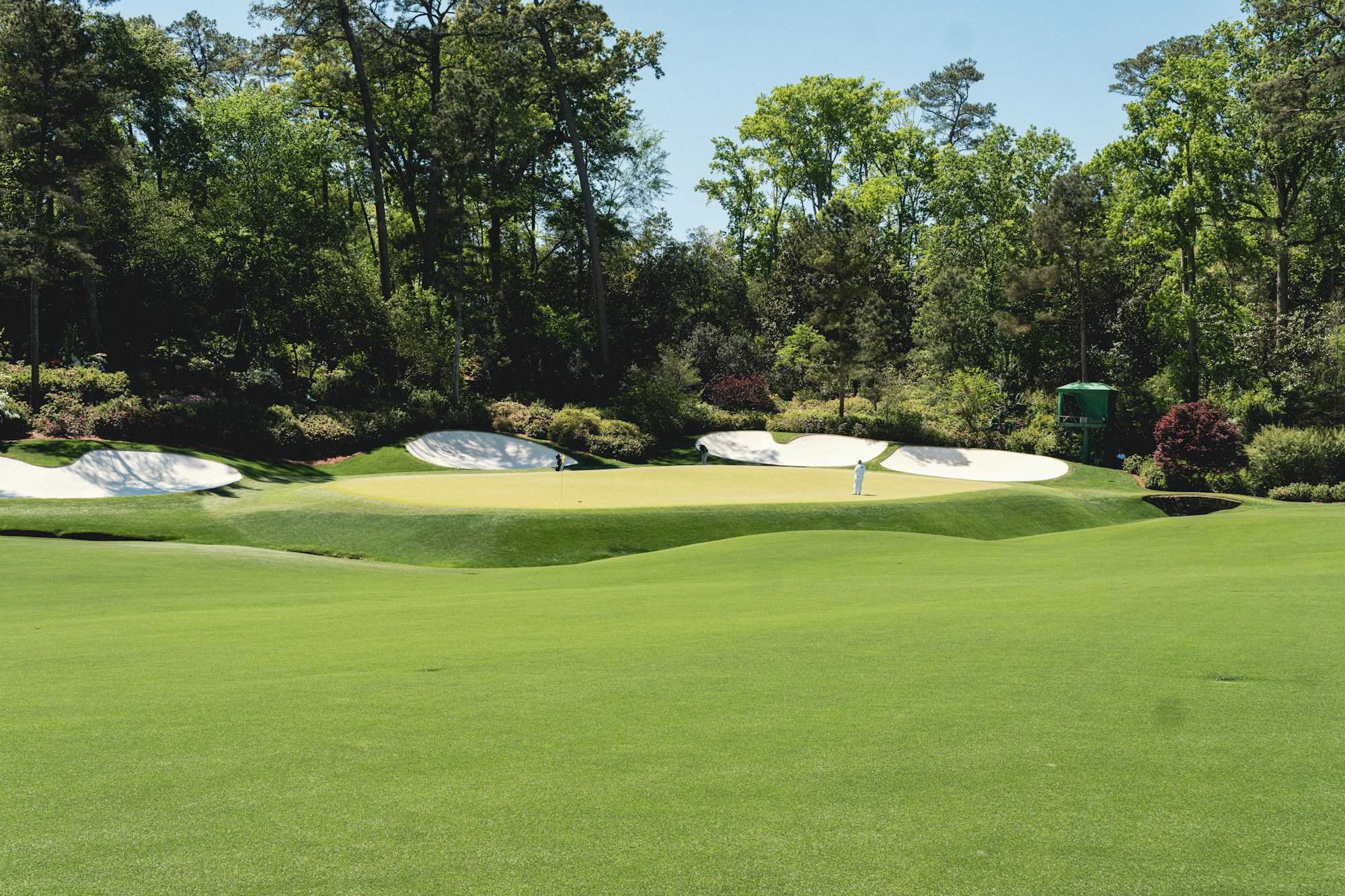 Golf course with pristine sand bunkers